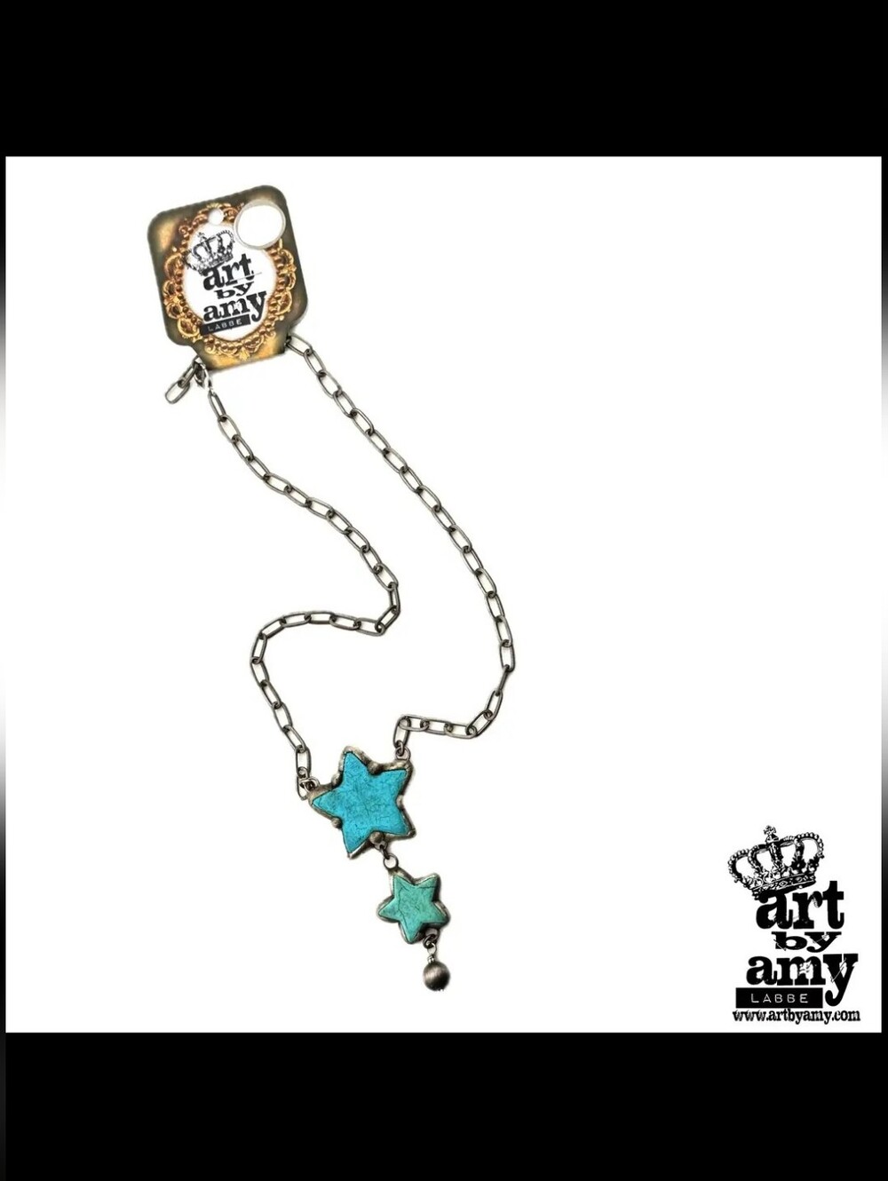 #1771 Art By Amy Labbe Cosmic Trail Necklace (Turquoise)
